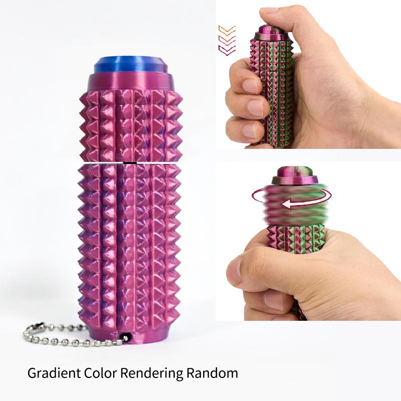 3D Printed Spiky Fidget Toy Button Click  360° Rotate Palm Massage Stress Relief Keychain Sensory Toy for Autism ADHD Adults
