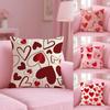 Pink Love Cushion Cover Soft Short Plush Double-Sided Printing Home Decor Machine Washable Pillow Case Gift