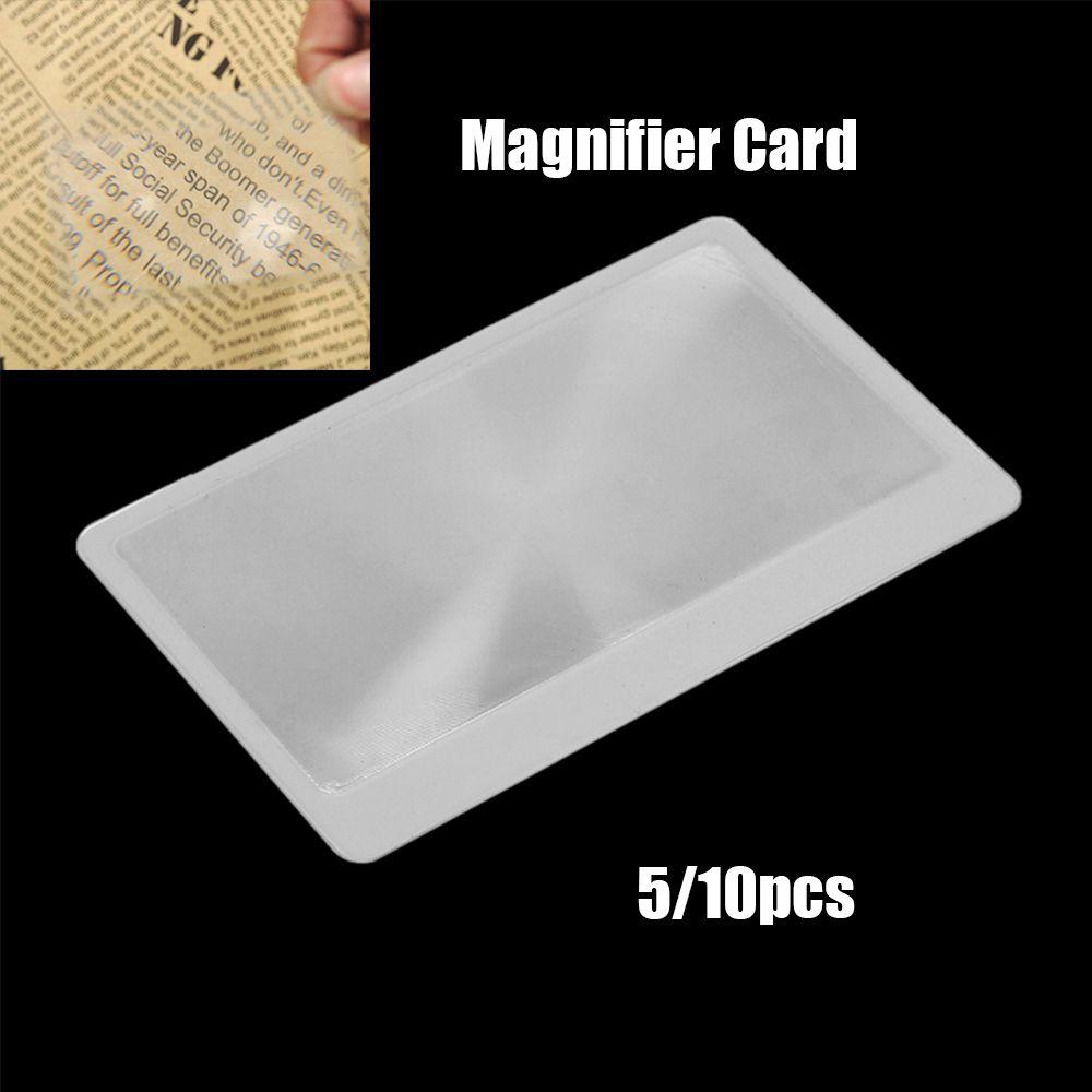 5/10PCS Plastic Transparent Wallet Pocket 3 X Magnifier Magnifying glass Credit Card Size Magnification tool