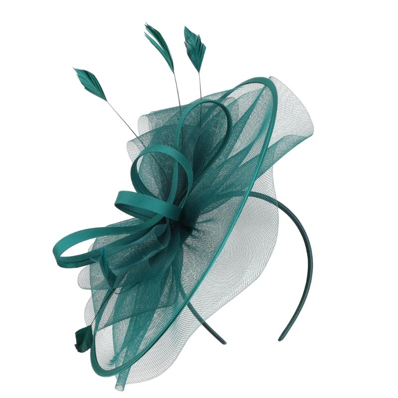 Retros Feather Mesh Hair Clip Handmade Elegant Hair Accessory For Women Wedding Party Retros Style Lightweight Decoration