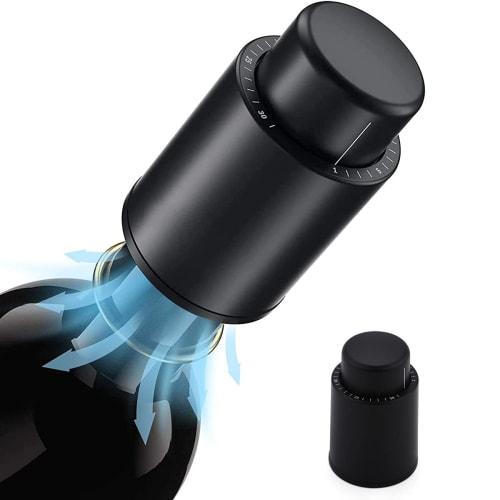 Lazysong Wine Stopper, Keeps Champagne Fresh for Longer, Vacuum Stopper, Wine Preservation, Prevents Oxidation, Vacuum Storage, Date Scale, Sommelier