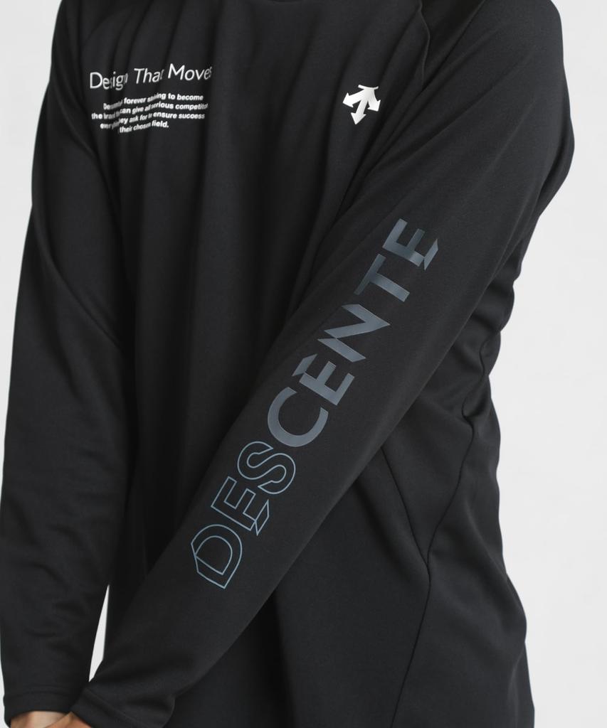 DESCENTE Long Sleeve Volleyball Easy Arm Flying Yuki Black T-Shirt, Movement, Receive, Ishikawa,