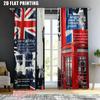 Spring Summer Curtains London Big Ben Phone Booth Yarn Durable Polyester Fabric Holiday Ldeal Kitchen Curtain Set Of 2 Made Washable Window Ready