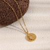 MamacitaSlay 316L Stainless Steel Zircon Sun Moon Necklace 18K Gold Plated Waterproof Neck Jewelry Women's Creative Necklace
