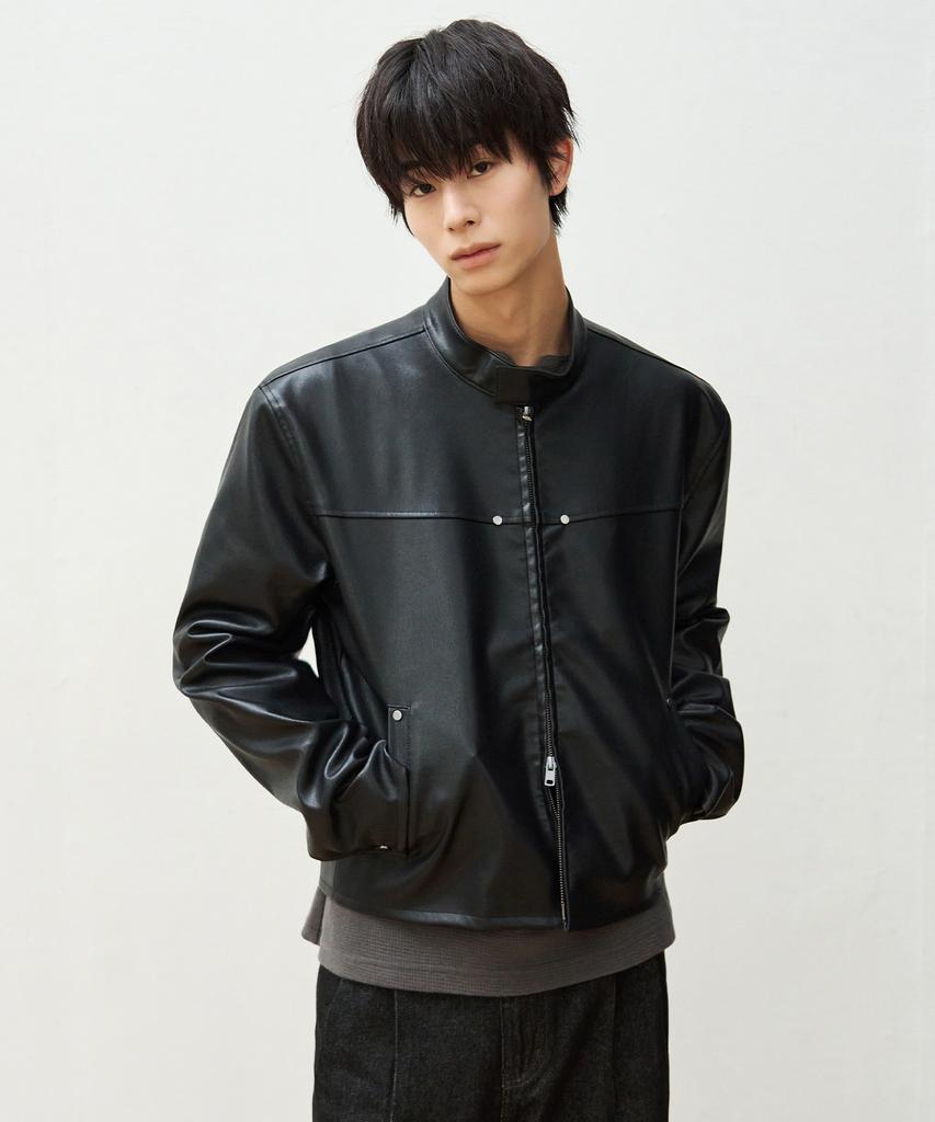 OURDAYZ Nomad Crop Biker Leather Jacket [Black]