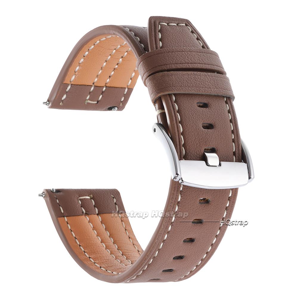 22mm Vintage Leather Watch Band Handmade Cowhide Watch Strap for Seiko Smartwatch Quick Release Bracelet Universal Wristband