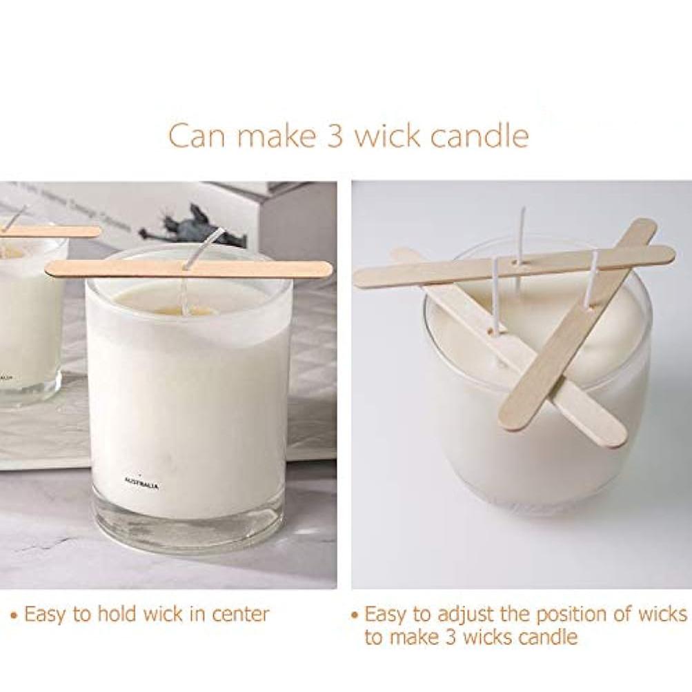 50 Pieces Wooden Candle Wick Holders for Candle Making, Candle Wick Centering Device, DIY Candle Making Accessories