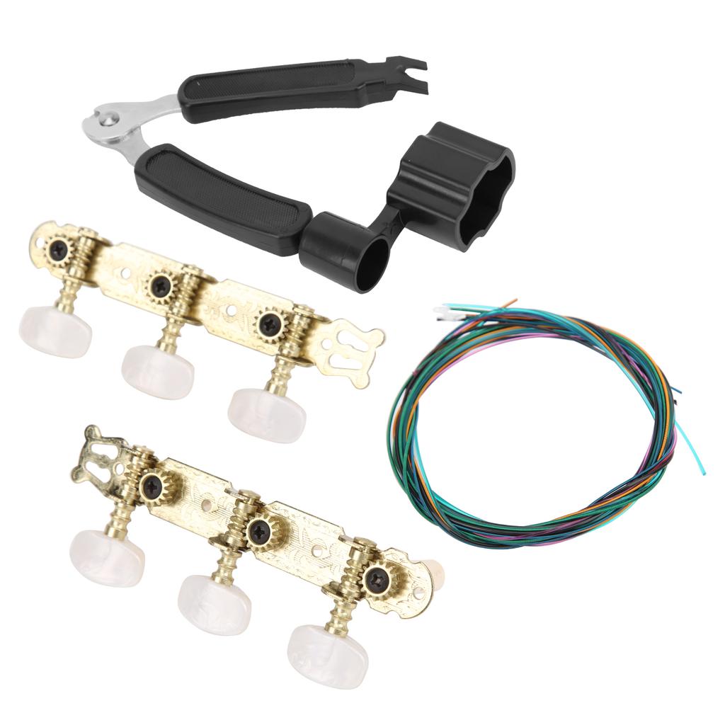 3?in?1 Guitar Tool Set Black Instrument Accessory with Gold Plated Machine Heads for Repairing