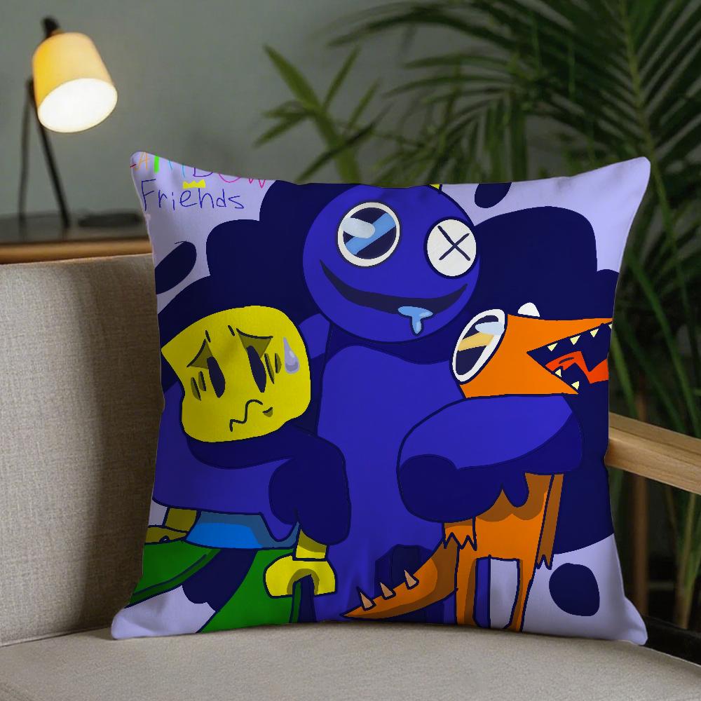 Cartoon-Spiel RRainbow Friends Kissenbezug Quadratisch Doppelseitiger Druck Sofakissenbezug Kissenbezug Schlafzimmer Nachttisch