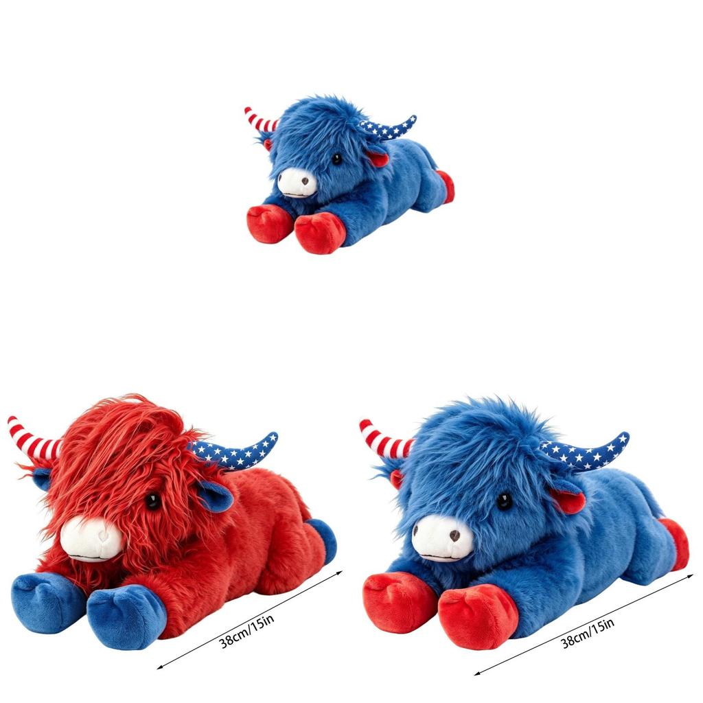 Highland Cow Plush Toy With Super Soft Short Pile For Kids And Adults