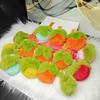 Plush Persimmon Keychain - Imitation Rex Rabbit Fur Pendant