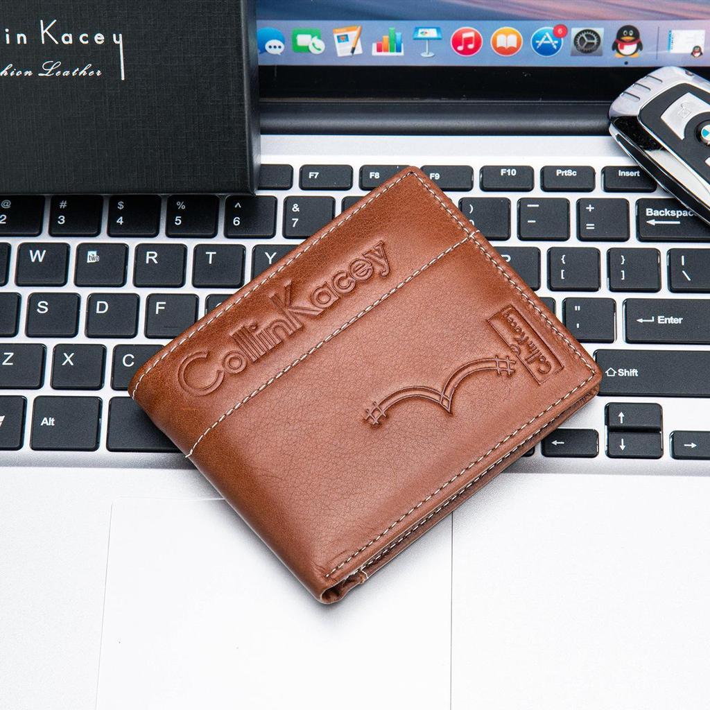 Men's Retro Genuine Leather Folding Wallet and Card Holder