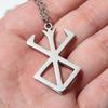 Anime Berserk Stainless steel Logo Necklace Guts Sword Logo Pendants Unisex Costume Jewelry Decoration Necklace Halloween Gift