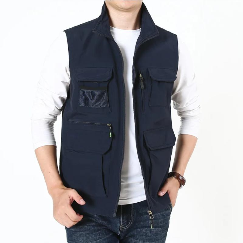 Men's Thin Leisure Multi-pocket Quick-drying Vest Men's Mesh Vest Fishing Photography Waistcoat