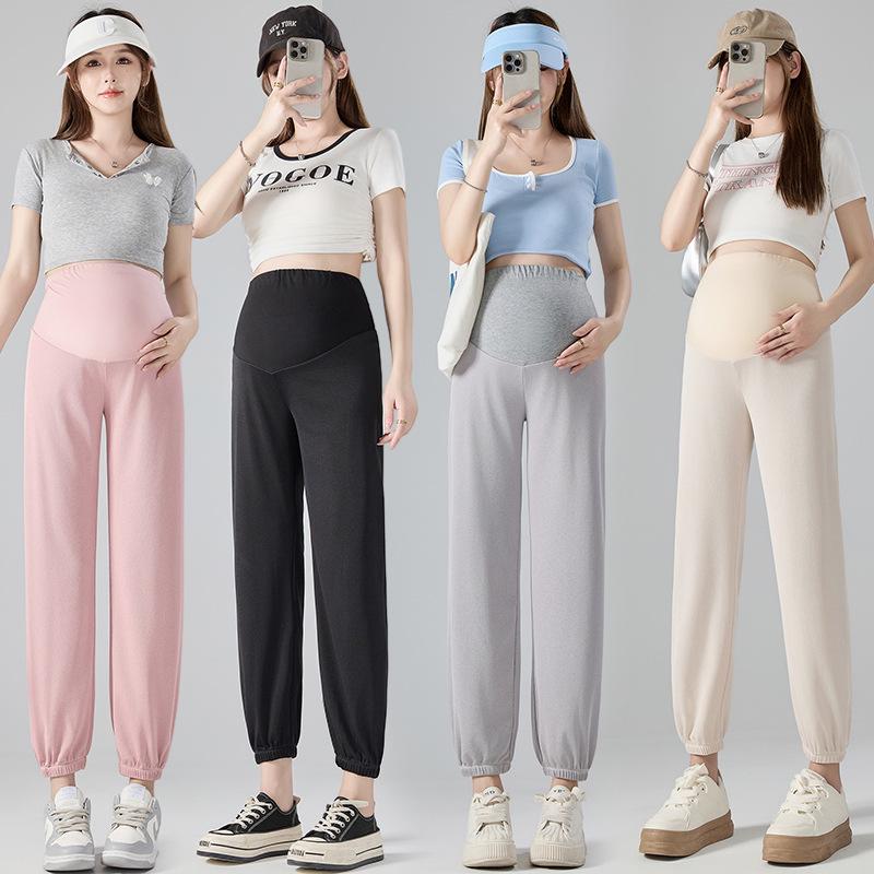 2026 Spring/Summer Ice Silk Maternity Joggers: Lightweight, Loose-Fit Casual Harem Pants