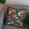 2D Buntes Fischmuster Kissenbezug Muster Kissenbezug Geeignet für Sofa Schlafzimmer Auto Kissenbezug