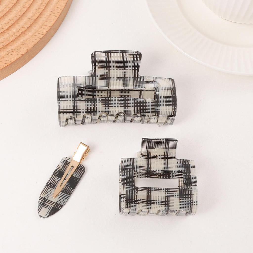 Bambus Yao Academy Style Karomuster Haarklammer - High-End Mode Pony-Halter Accessoire für Mädchen