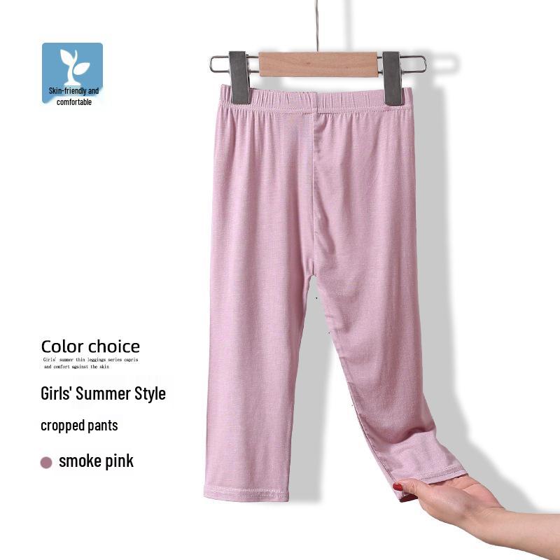 Girls' Modal Leggings for Spring/Summer - Black or White Dance Pants, Medium/Large Sizes