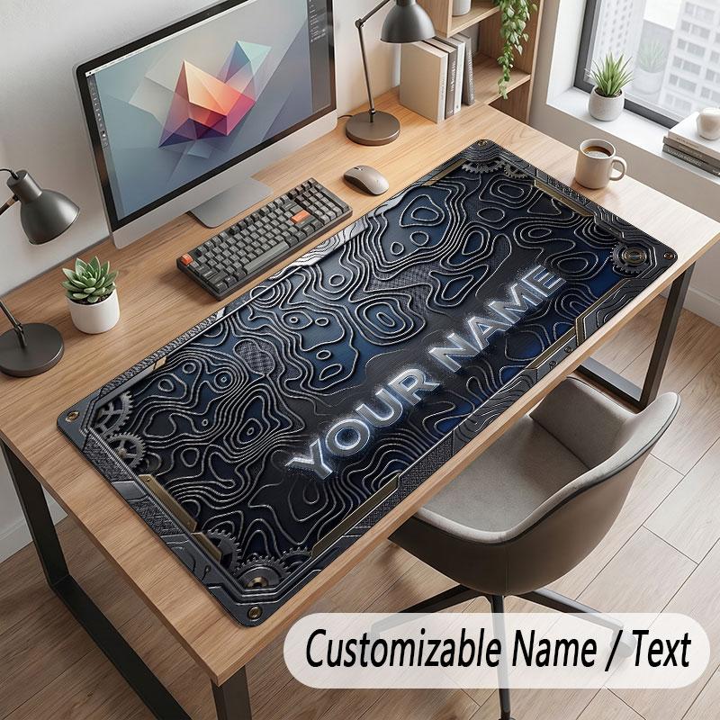 Decorative Artwork Theme Customized Mouse Pad Personalized Print Name Text Desk Mat For Home Office Table Decor