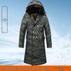 Men's Extra Long Winter Coat - Army Green, Waterproof, Windproof, Thickened Cotton with Removable Velvet Lining, Coldproof for Northeast Winters.