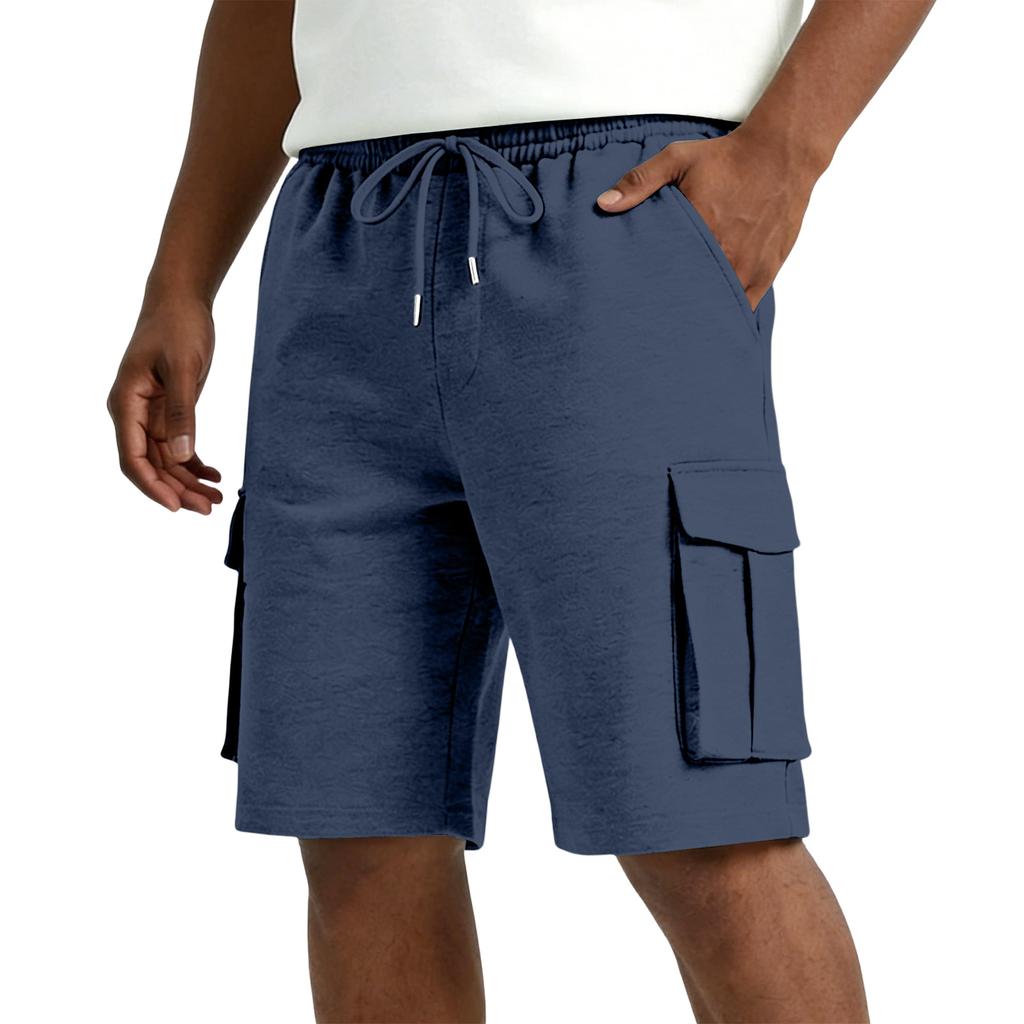 Men Drawstring Waist Casual Cargo Shorts Relaxed Fit Five Pocket Design Comfortable Lightweight Fabric Shorts