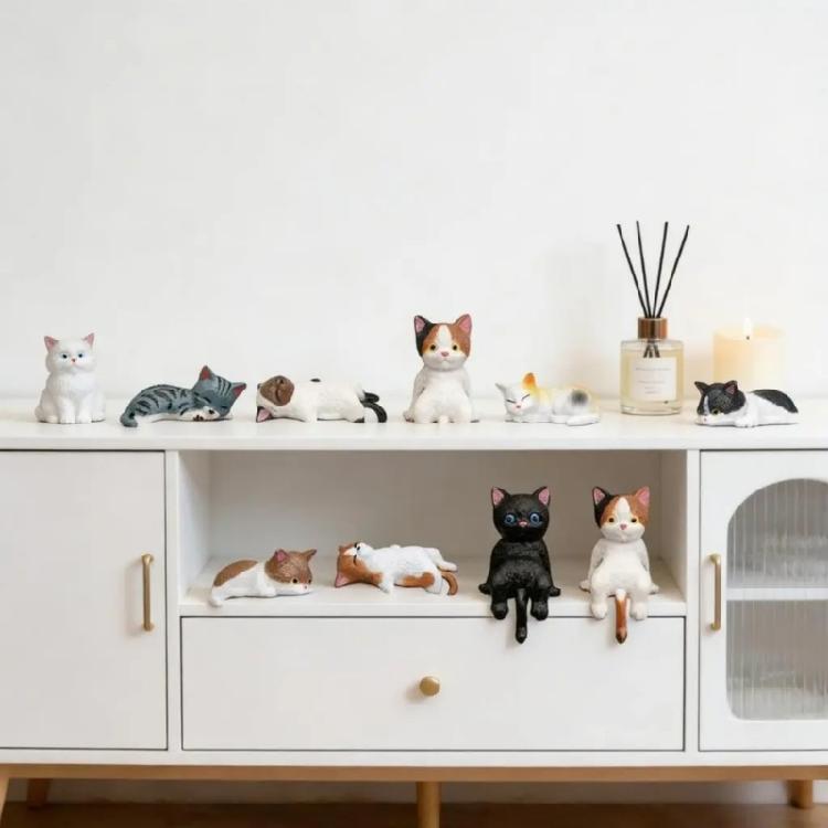 Katzen Figur Computer Monitor Dekorationen Kreatives Autozubehör, Maskottchen Handwerk Tier Sammlerfigur Heimdekorationen