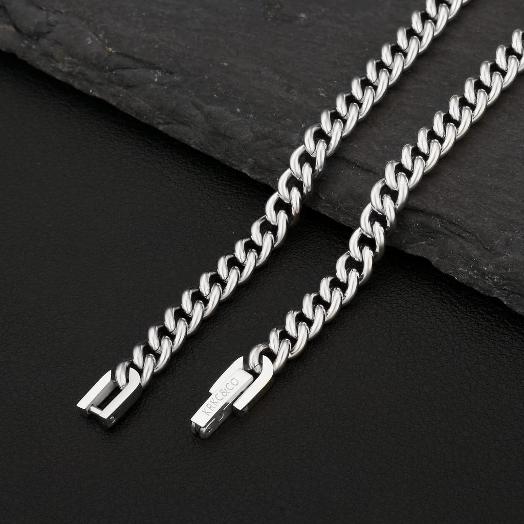 Necklace Width 316L Stainless Hip Gift KRKC&CO Chain, Popular, Kihei, 5mm, Steel, Hypoallergenic, Men's, Hop, Rapper, Accessories,