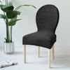 Round Backrest Dining Elasticity Cotton Linen Chair Cover Non-slip Protection Chair Cover Simple Room Stool Cover High Quality