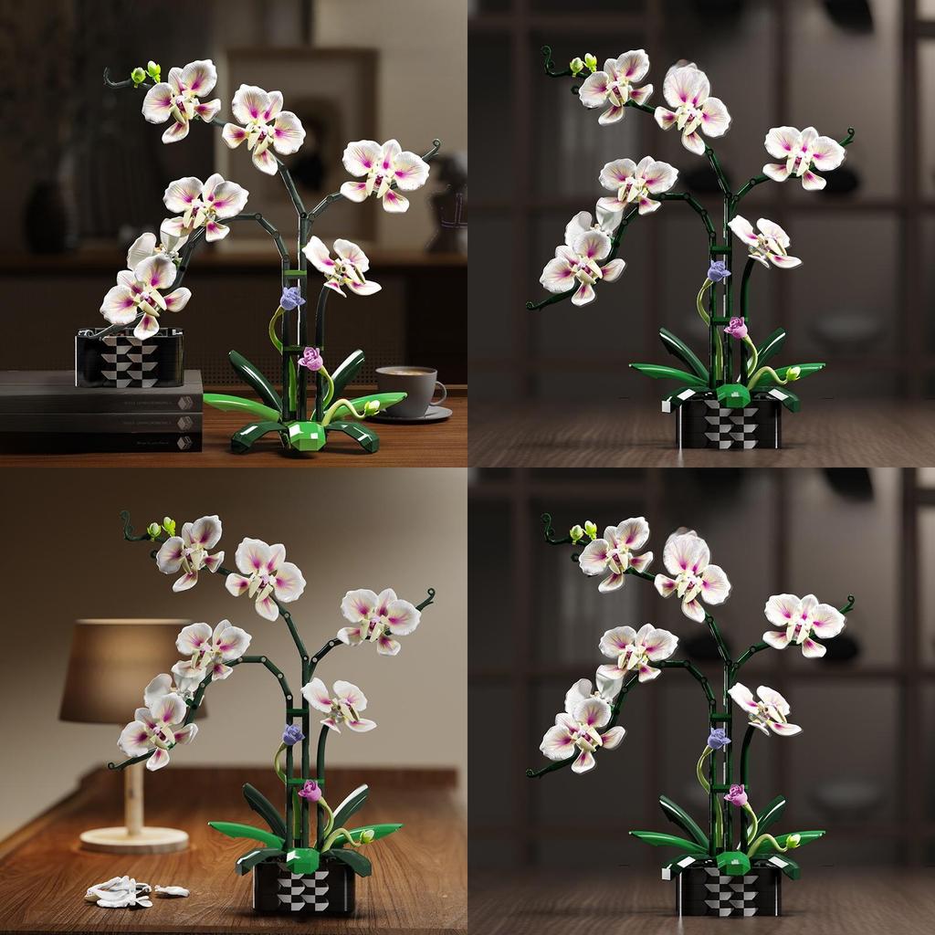 Cymbidium Building Block Toy With Abs Plastic For Children Diy Creative Play Gift