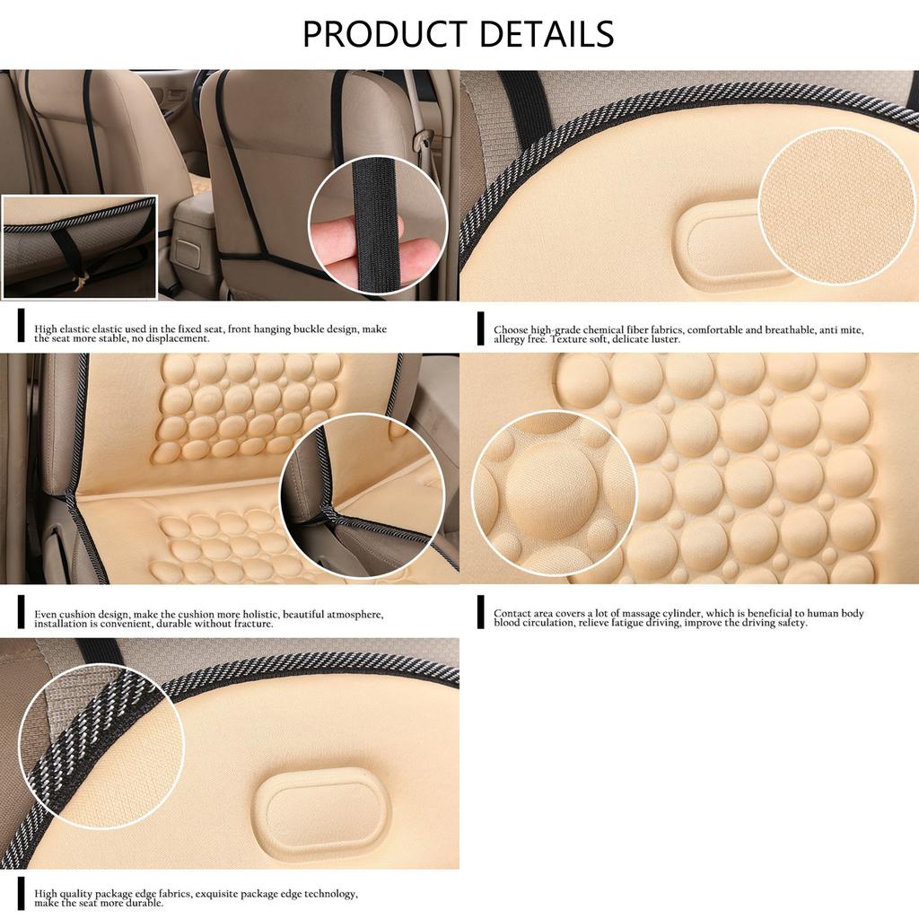 Ergonomisch Massagemat Geschikt voor de Meeste Voertuigtypes Lendensteun Autostoelkussen Autostoelbeschermer