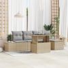 VidaXL Ensemble de canapé de jardin de 6 pièces avec coussins beige en poly rotin 3349166