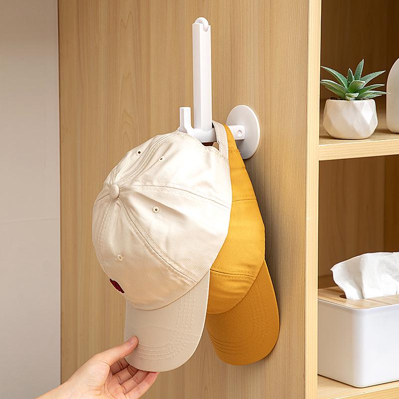 Wall-Mounted No-Drill Hat Organizer - Hanging Baseball Cap Rack for Home, Wardrobe, or Door Back.