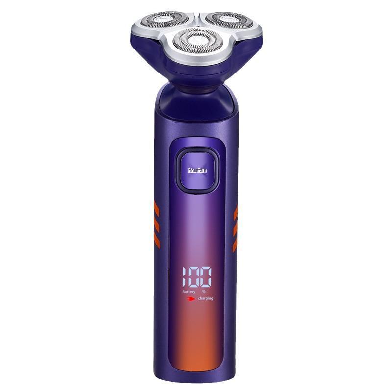 5-in-1 Men's Electric Rotary Shaver & Beard Trimmer - USB Rechargeable, 3 Blade Heads, Full Body Washable