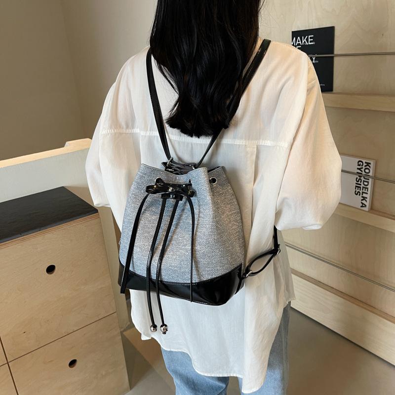 Premium Bundle Mouth Bucket Bag Women's 2025 New Trendy Fashion Backpack Niche Simple Casual Oblique Span Women's Bag
