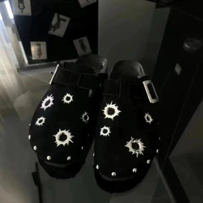 Fashion Women Platform Slippers Designer Mules Trend Brand Suede Casual Shoes Autumn Sneakers Walking Slides Zapatillas De Mujer
