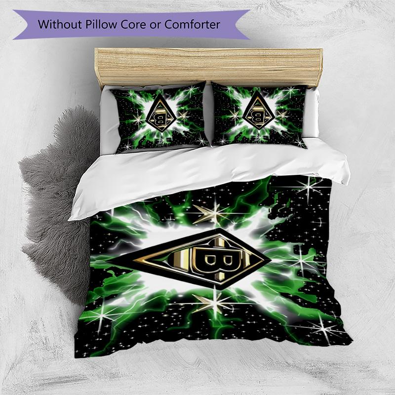 3pcs Borussia Monchengladbach logo pattern bedding set duvet cover set includes duvet cover &pillowcases,perfect all season bedroom decoration&gift