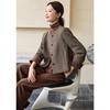 Damen Wollmischung Patchwork Mantel & Hosen Set