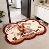 Tapis de sol en terre de diatomées, séchage rapide et absorbant, tapis de salle de bain antidérapant à motif dessin animé, tapis d'entrée pour salle de bain, cuisine, chambre