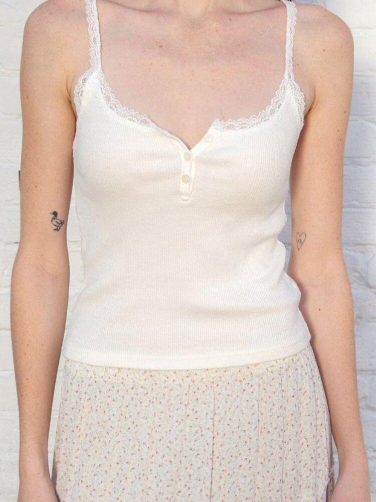 BM Tarzı Kadın Yazlık Pamuklu Fitilli Atlet Yedek Düğmeli Askılar ve Amerikan Danteli.