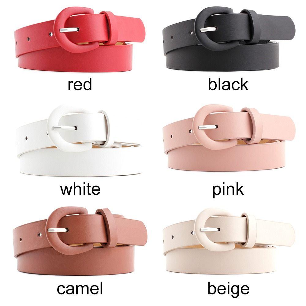 Color Vintage Trouser Dress Belts Horseshoe Buckle Waistband Decorative Waist Strap Leather Belt