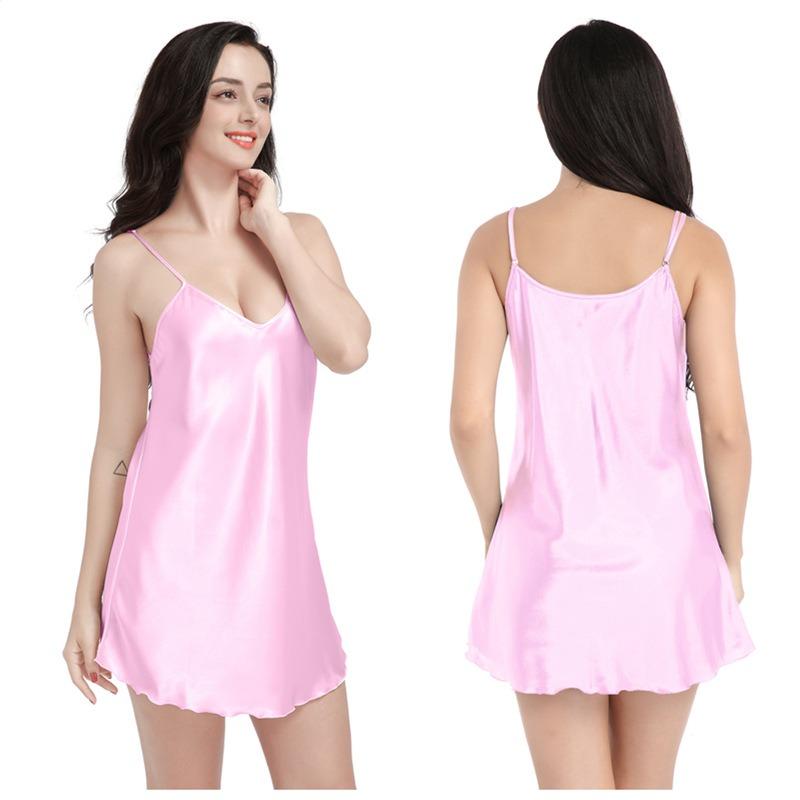 Plus Size Women's Summer Halter Loose V Neck Sexy Back Skirt Pajamas