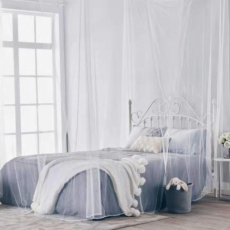 190*210*240cmSexy Mosquito Net Palace Four Door King/Queen Double Size Home Single Bed Prevent Insect Outdoor Square Grace White Canopy Net