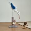 Wood Bird Statue, Nautical Seagull Figurine, Coastal Ocean Standing Sea Bird Statue for Home Bathroom, Living Room, Table Decor