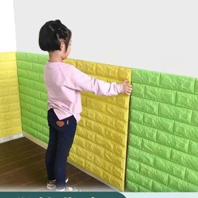 Thickened Stereoscopic Wallpaper Keep Warmer Anti-collision Stickers Moisture-proof Soft Package Wall Decorative Brick Pattern