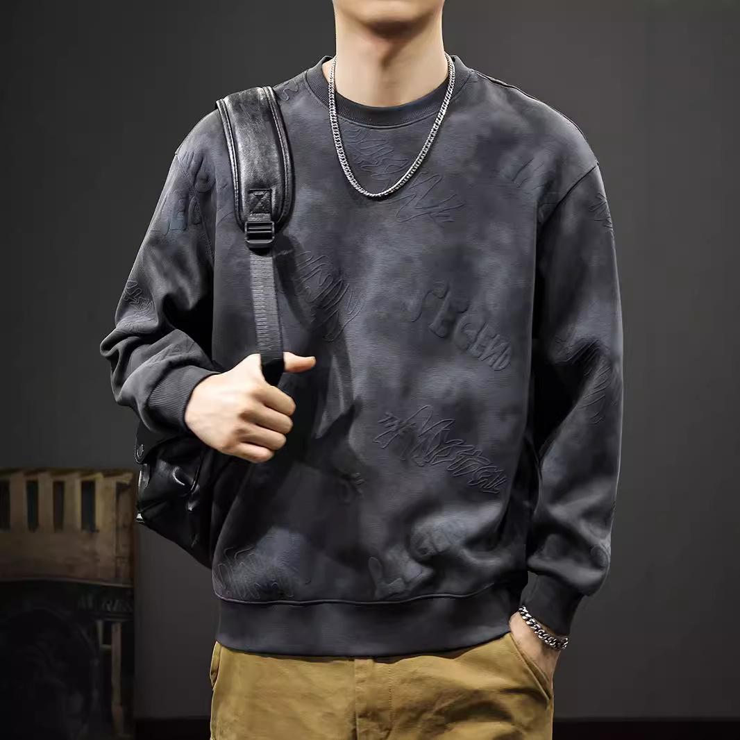 Осенний облачный крашеный старый тяжелый свитер — фото 4