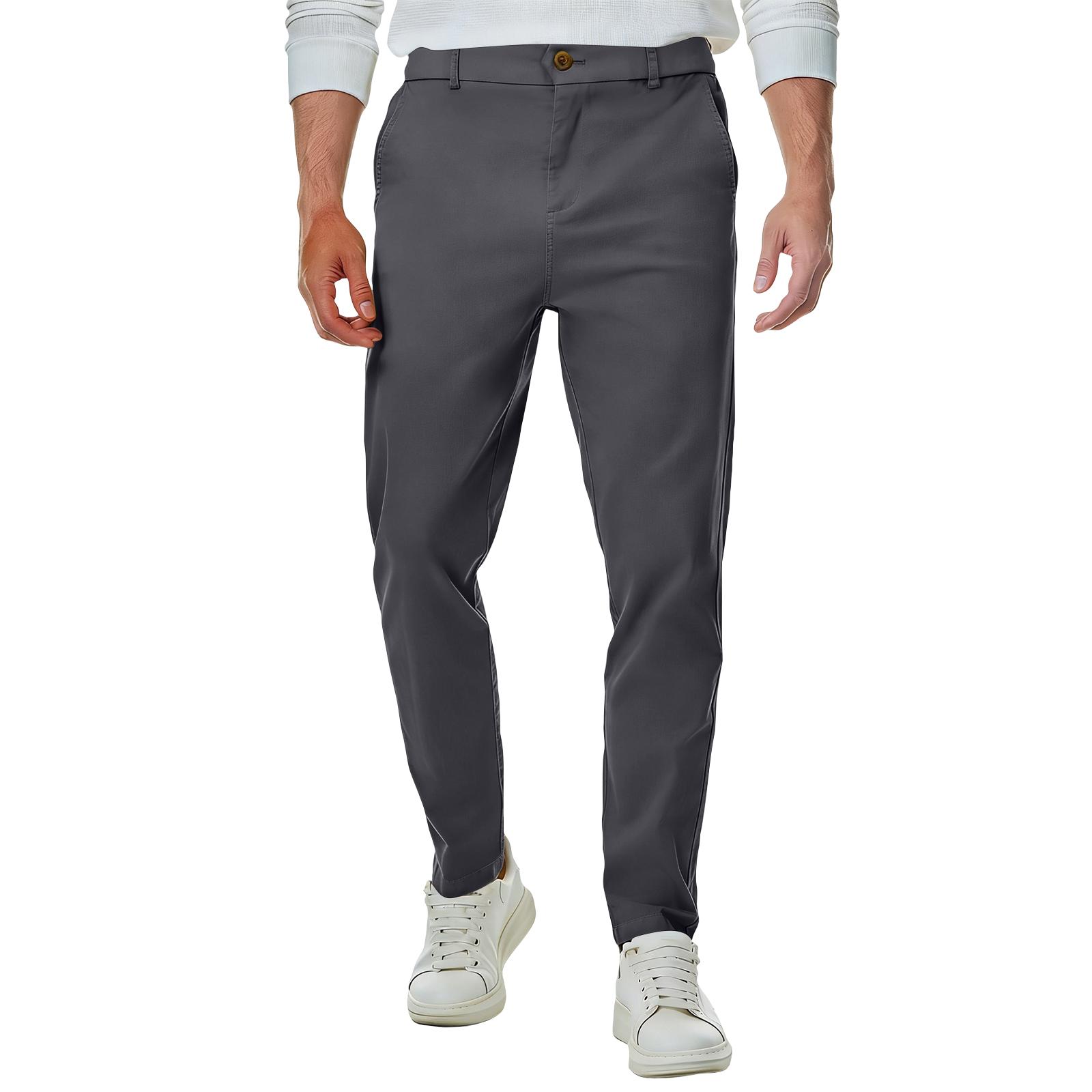 

Men s Classic Solid Color Dress Pants Tailored Fit Formal Trousers Business Casual Flat Front Slacks for Office Work and Events 33