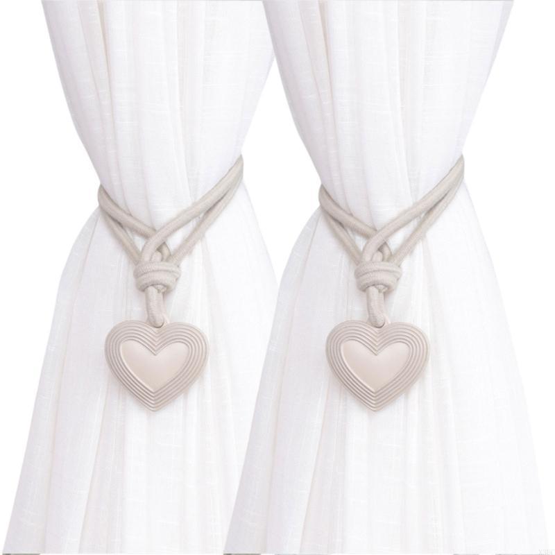 

Modern Braided Rope Knot Curtain Holders Tiebacks with Heart Pendant Set of 2 Rustics Drapery Holdback Interior Decors X3UC шампанського