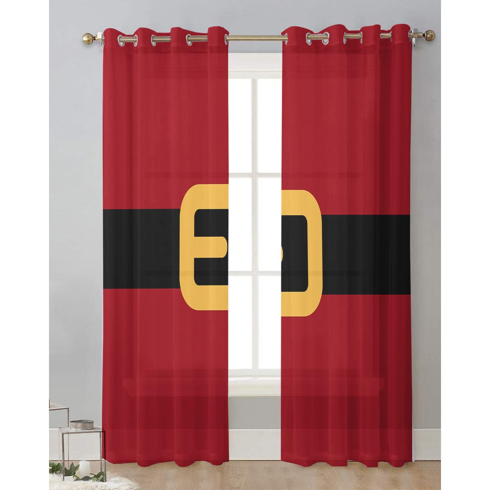 

Подарок Санта-Клауса, Рождественская елка, вуаль для спальни, занавеска для окон, тюлевые шторы для гостиной, прозрачные шторы W135 x H60cm