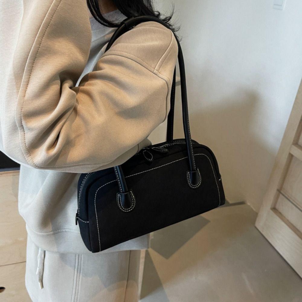Aesthetic Underarm Bag Vintage Single Shoulder Bag Fashion Faux Suede Bag  Commute