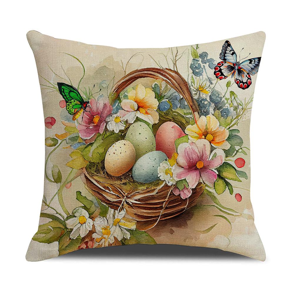 Neuer Oster-Kissenbezug Frühling Beliebt Retro Hase Dekokissen Sofa Kissenbezug